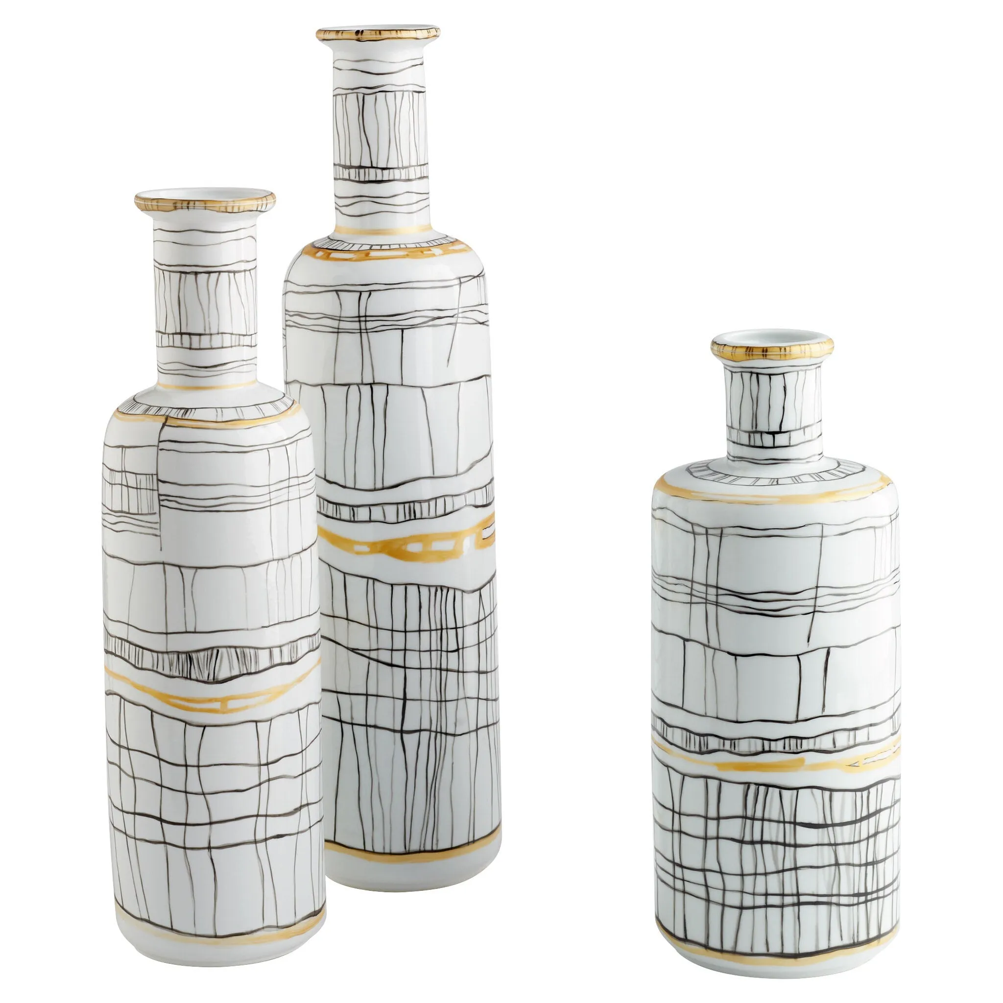 Lindus Vase |Bk | Wh| Sm by Cyan