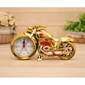 LITTLE BUDDY Office Decor Office Decor Motorbike Desk Alarm Vintage Motorcycle Alarm Clocks Antique Motorcycle Figurine Model Clocks Rustic Art Sculpture Farmhouse Tabletop Decoration (Golden) Clock