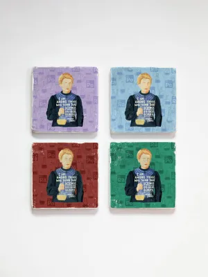 Marie Curie Quote   Illustration Coaster Set
