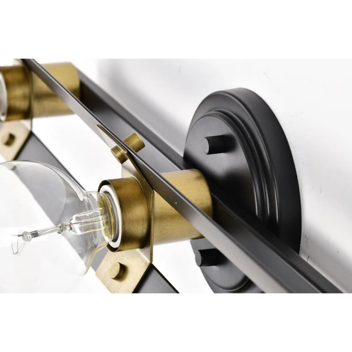 Marsden 22 in. 3 lights Bathroom Vanity Light Matte Black and Natural Brass Finish