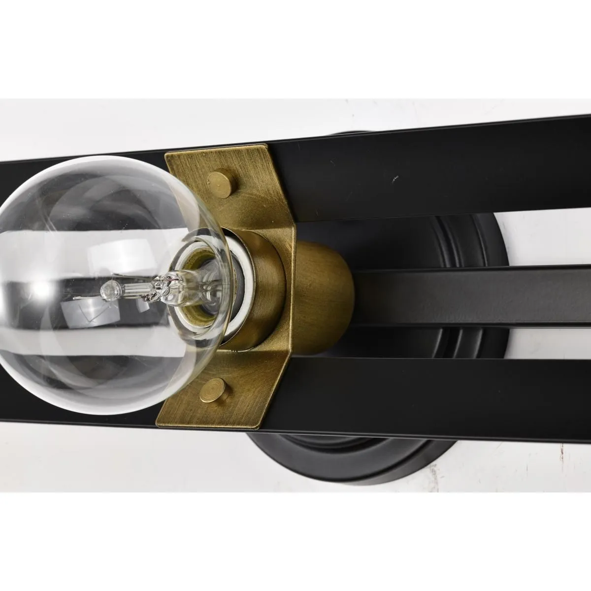 Marsden 22 in. 3 lights Bathroom Vanity Light Matte Black and Natural Brass Finish
