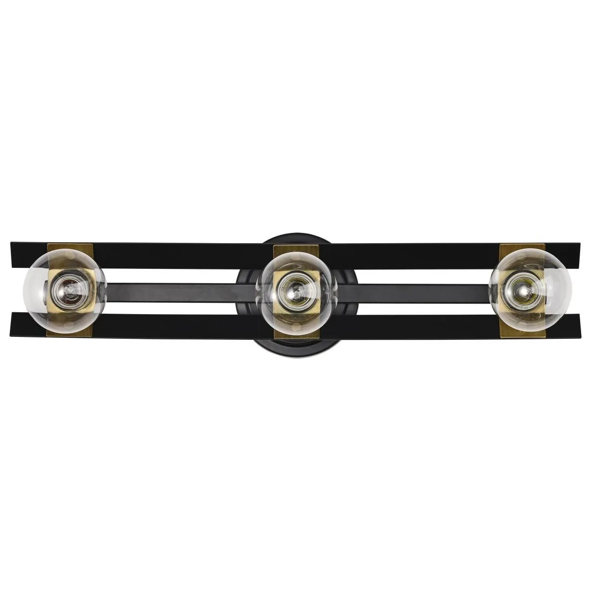 Marsden 22 in. 3 lights Bathroom Vanity Light Matte Black and Natural Brass Finish