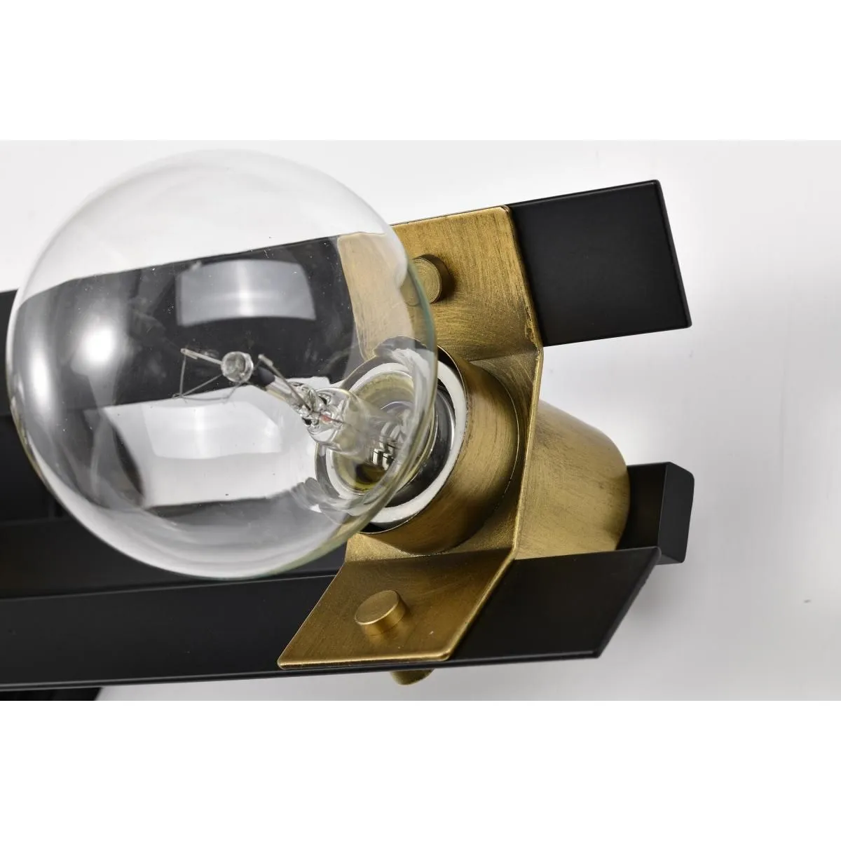 Marsden 22 in. 3 lights Bathroom Vanity Light Matte Black and Natural Brass Finish