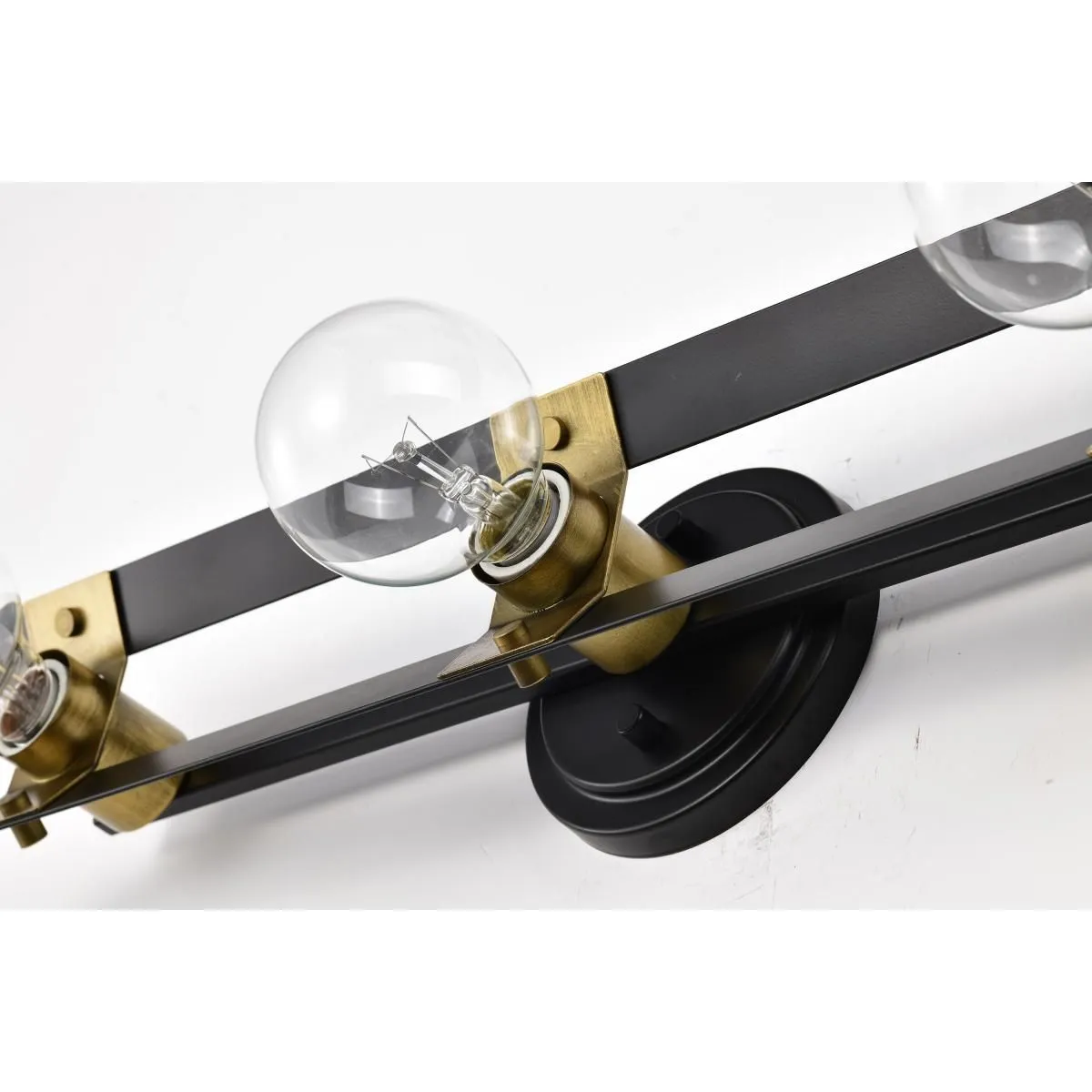 Marsden 22 in. 3 lights Bathroom Vanity Light Matte Black and Natural Brass Finish