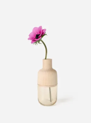 Melanie Abrantes Designs Marais Vase in Solid Hardwood & Glass