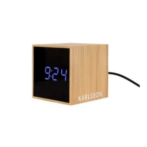 Mini Cube Digital Alarm Clock - Bamboo