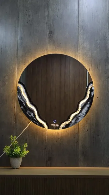 MirrorI Vista Bathroom LED Mirror with Touch Sensor, 3 Light Effects,White,Warm White,Natural White Dimmer Soft opening 5 mm sainth (24 x 24 Inch) Modal Mirrorvista-21