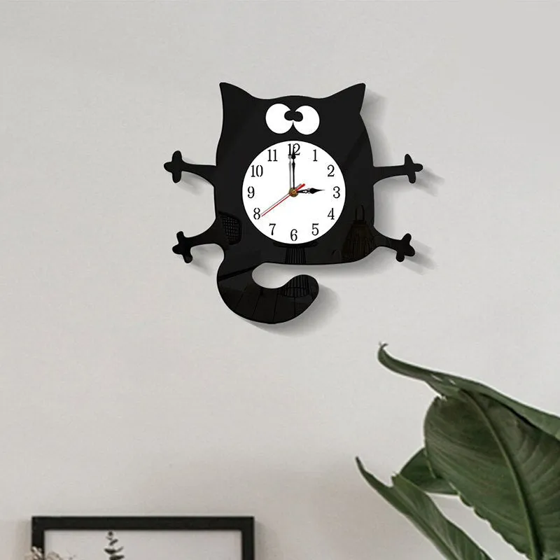 Modern 3D Acrylic Cat Wall Clock