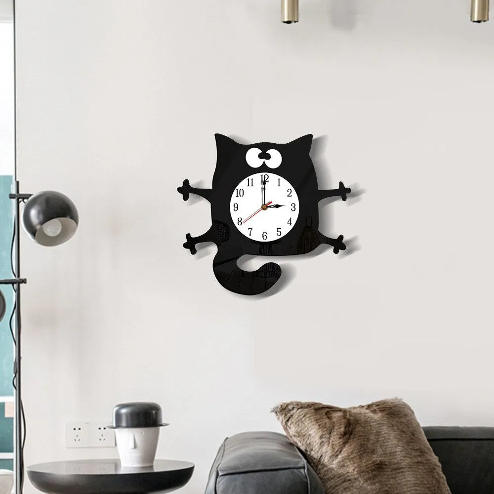 Modern 3D Acrylic Cat Wall Clock