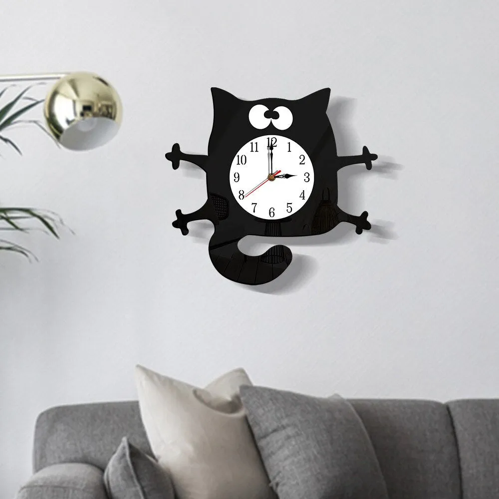 Modern 3D Acrylic Cat Wall Clock