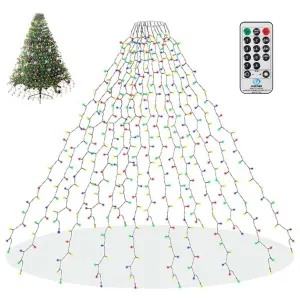 modern 6.6 FT x 16 Christmas Tree Lights,400 LED Christmas Lights with 8 Modes & Memory Function,Outdoor Indoor String Lights With Remote Control for Christmas Decorations-Multi color