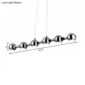 Modern Chrome Ball Pendant Ceiling Light with 6 Metal Lights - Warm/White Island Lighting for Living Room