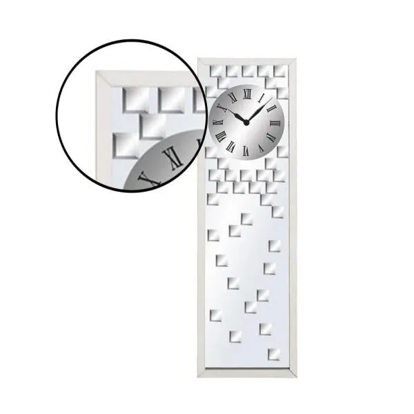Modern Design Mirror Wall Clock - Silver