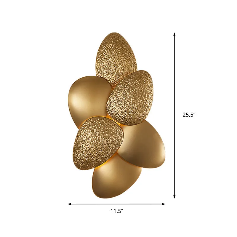 Modern Stainless Steel Squama Wall Light with Gold Accents - 3/6 Lights - Bedroom Sconce Fixture