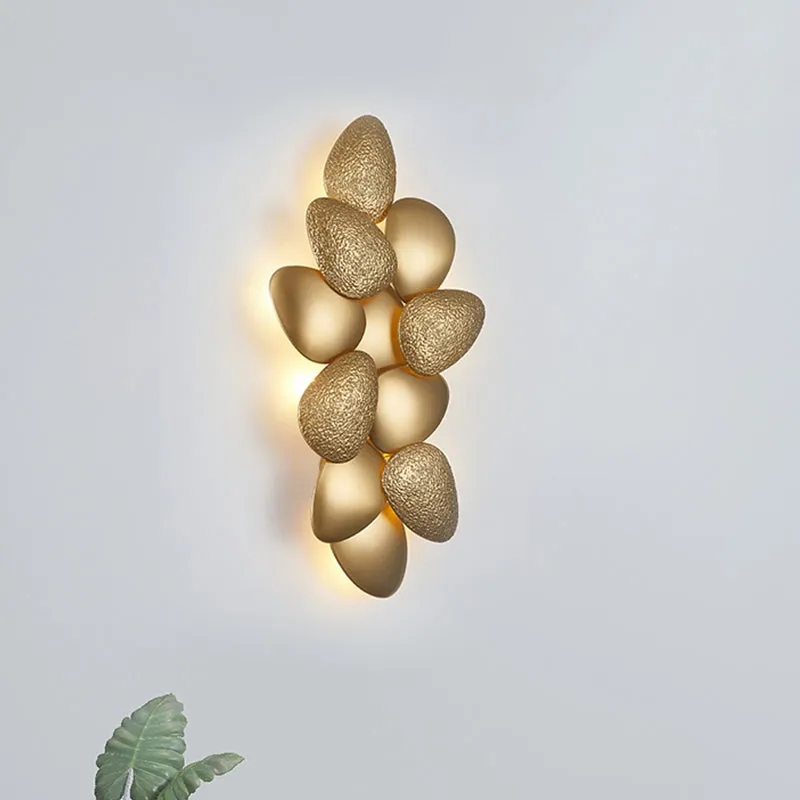 Modern Stainless Steel Squama Wall Light with Gold Accents - 3/6 Lights - Bedroom Sconce Fixture