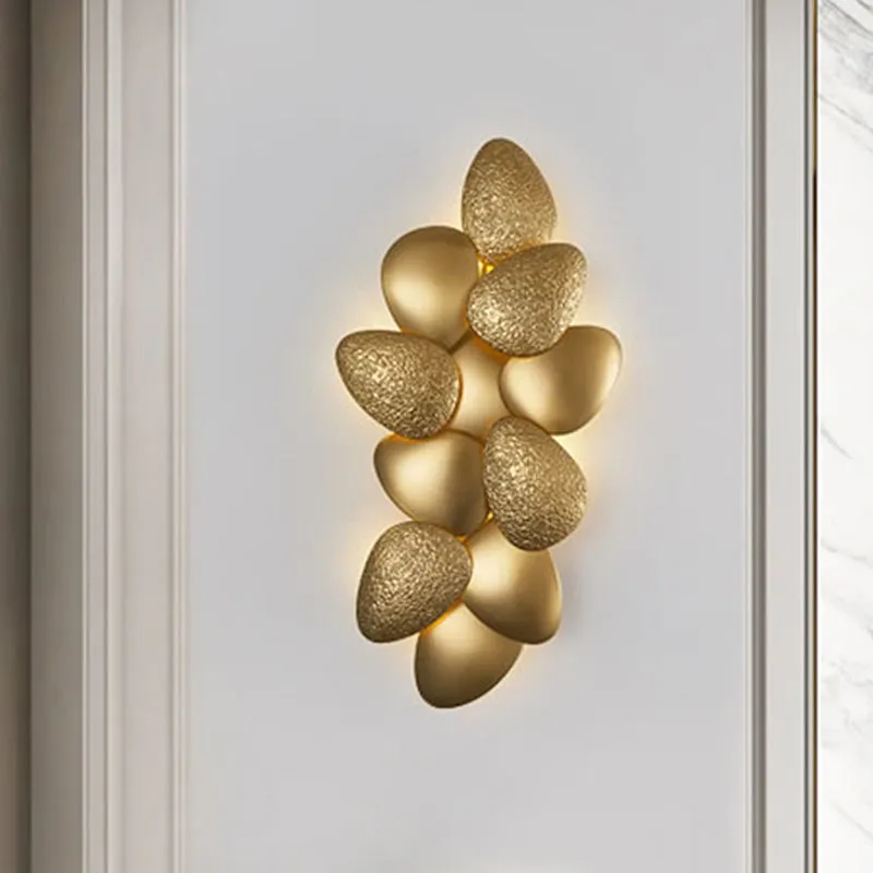 Modern Stainless Steel Squama Wall Light with Gold Accents - 3/6 Lights - Bedroom Sconce Fixture