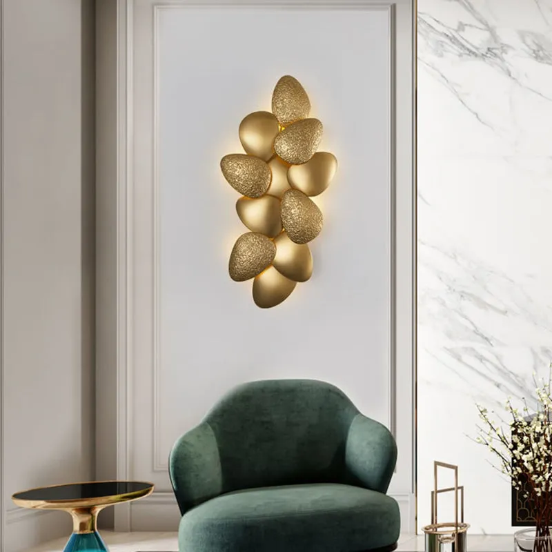 Modern Stainless Steel Squama Wall Light with Gold Accents - 3/6 Lights - Bedroom Sconce Fixture