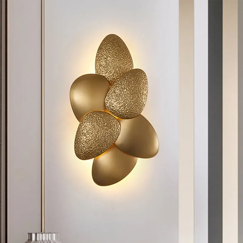 Modern Stainless Steel Squama Wall Light with Gold Accents - 3/6 Lights - Bedroom Sconce Fixture