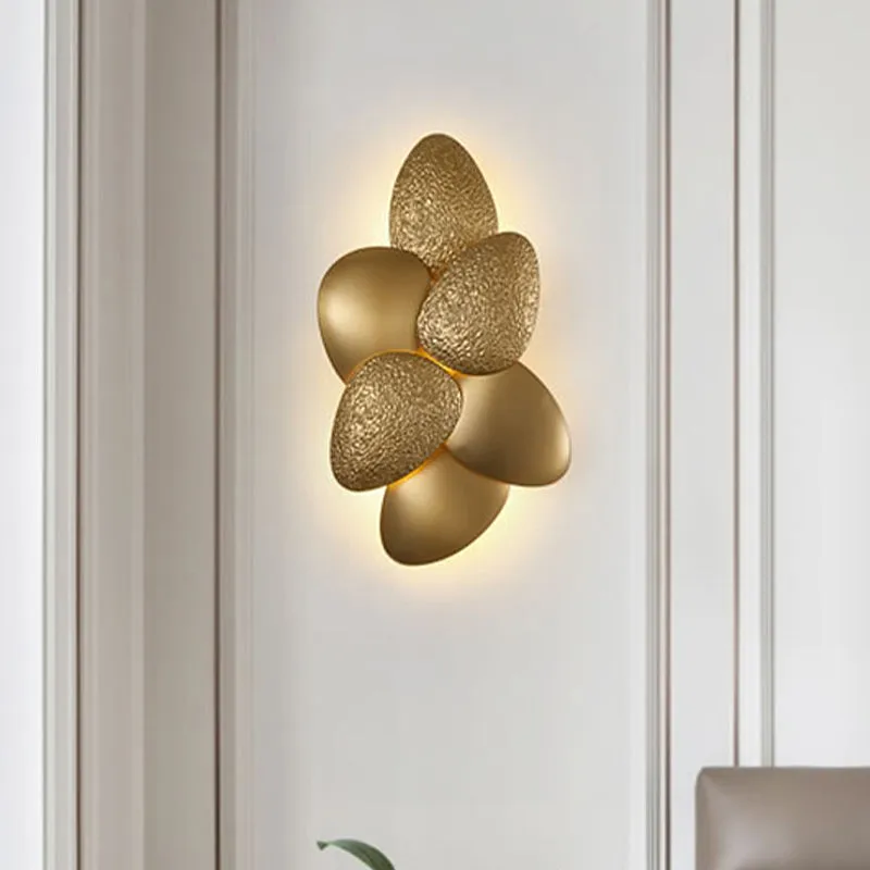 Modern Stainless Steel Squama Wall Light with Gold Accents - 3/6 Lights - Bedroom Sconce Fixture