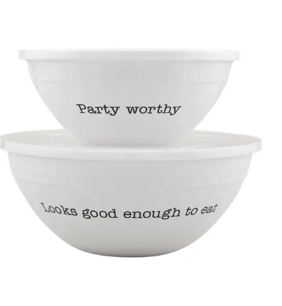 Mud Pie Melamine Bowl with Lid Set