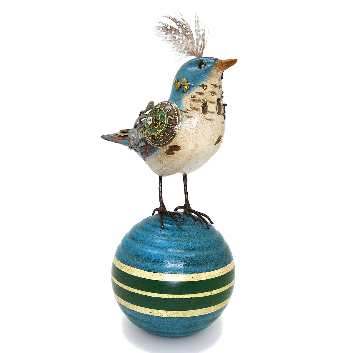 Mullanium Blue Bird Croquet Ball Artists Jim Tori Mullan Steampunk Handmade