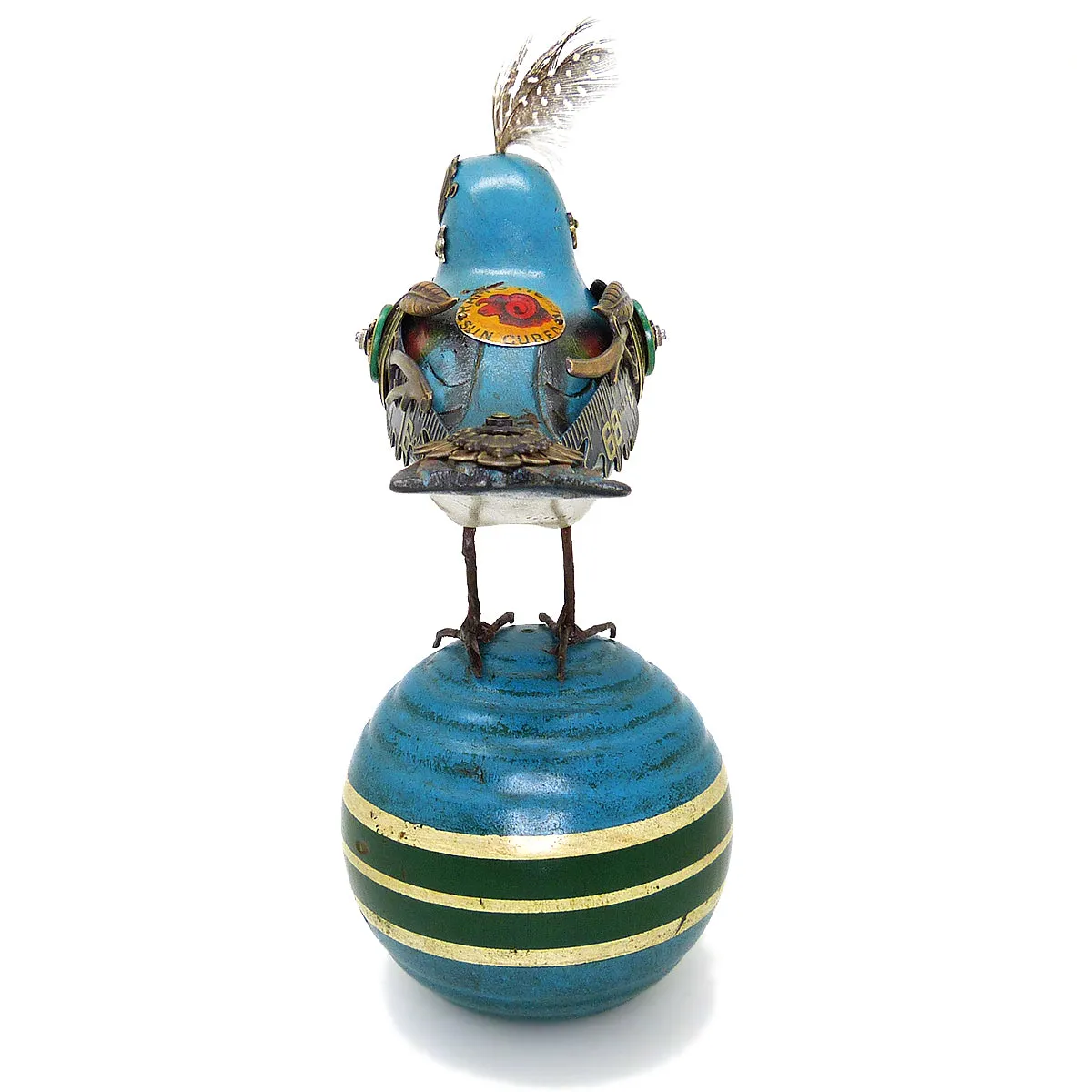 Mullanium Blue Bird Croquet Ball Artists Jim Tori Mullan Steampunk Handmade