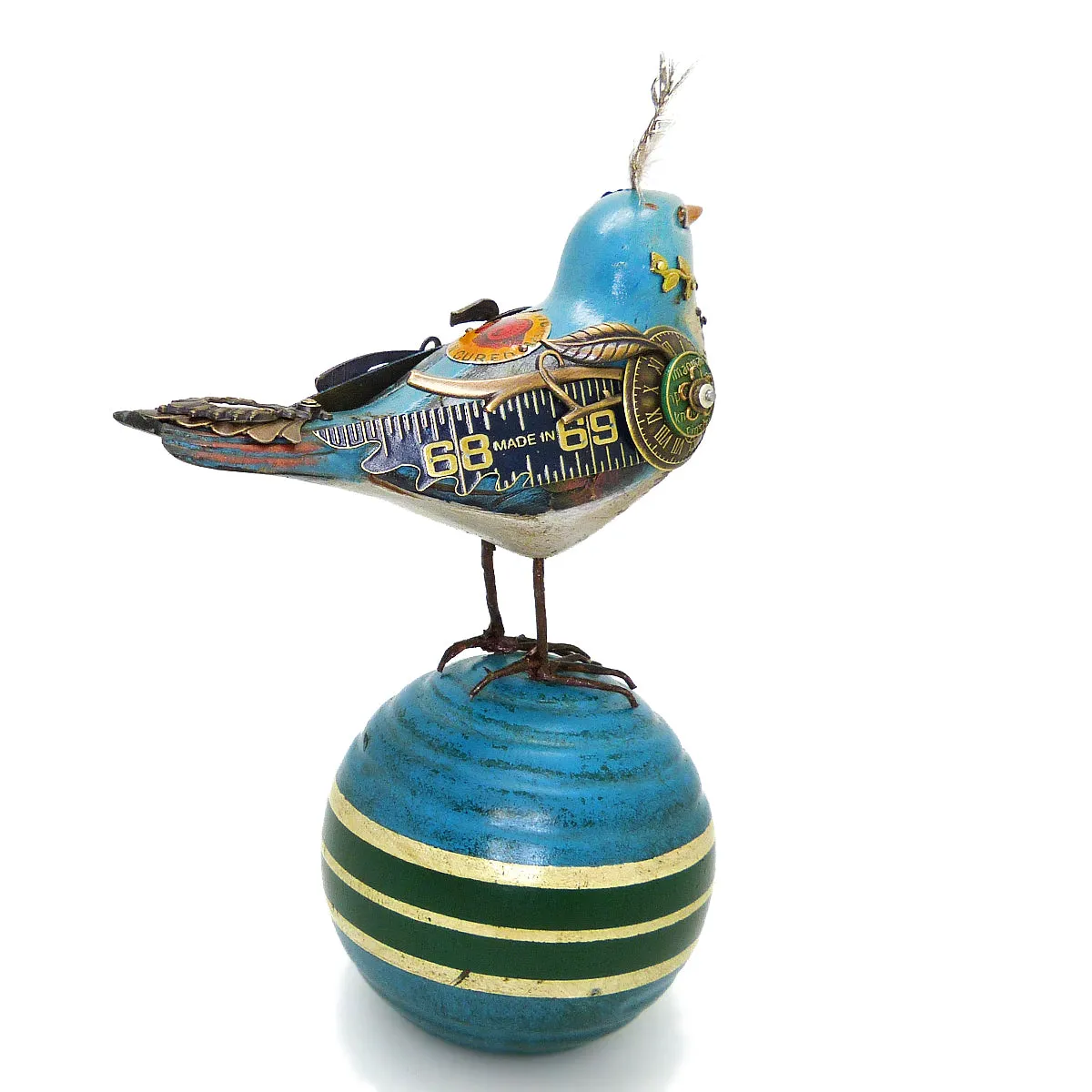 Mullanium Blue Bird Croquet Ball Artists Jim Tori Mullan Steampunk Handmade