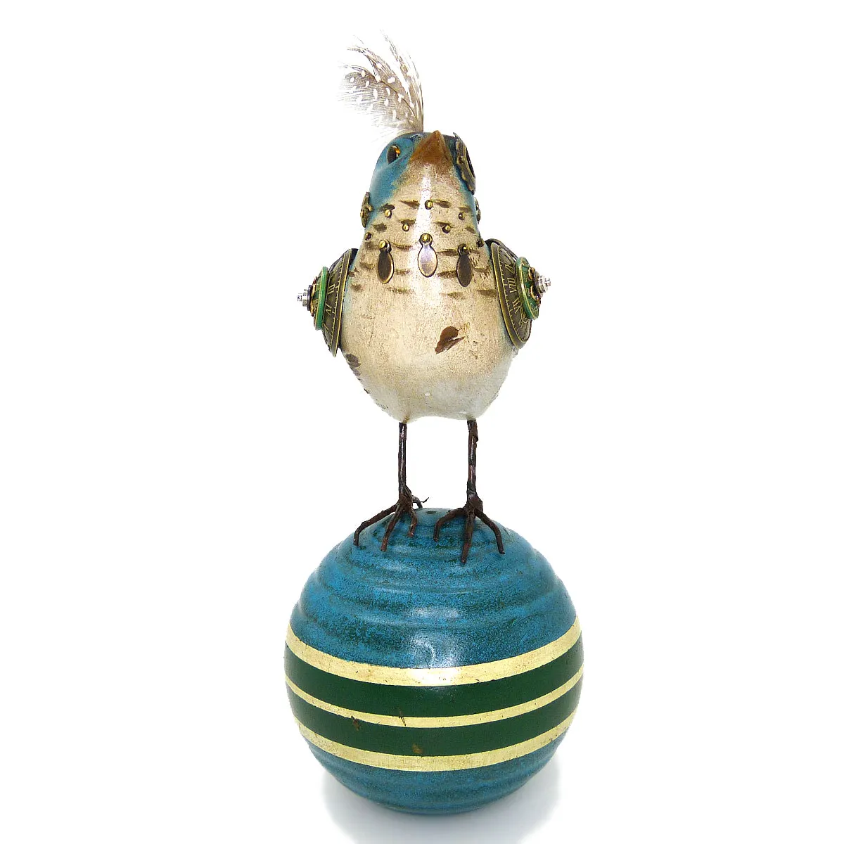 Mullanium Blue Bird Croquet Ball Artists Jim Tori Mullan Steampunk Handmade