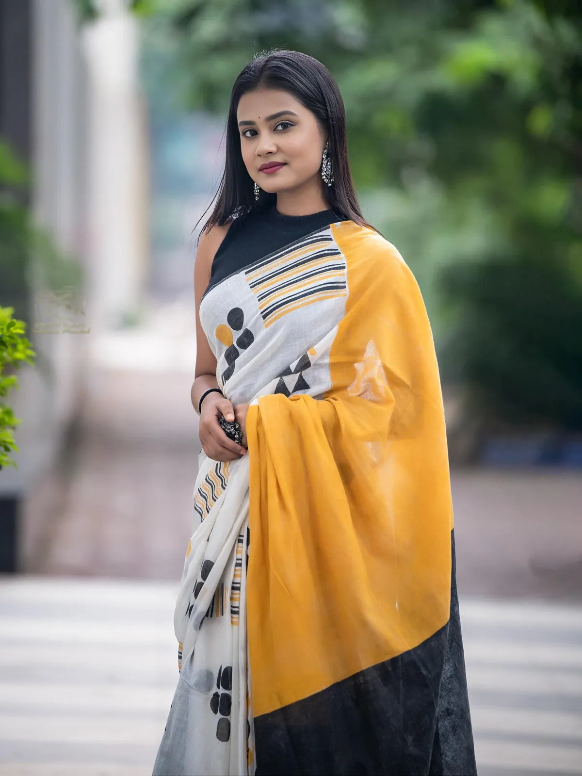 Multicolor Geometry Saree