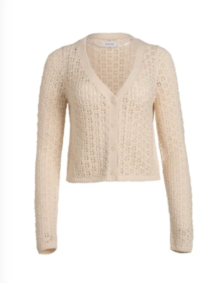 Naadam Pima Cotton Artisanal V-Neck Cardigan