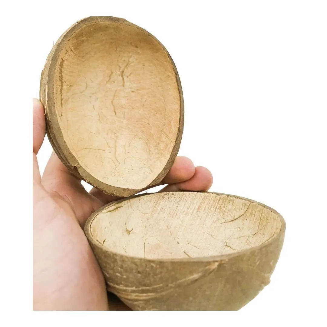 Natural Oval Coconut Shell Bowls- 150ml (Set of 10)