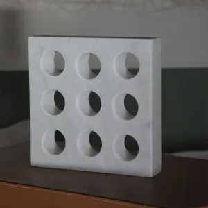 Nine Marble Dots - Handmade shelf sculpture in marble