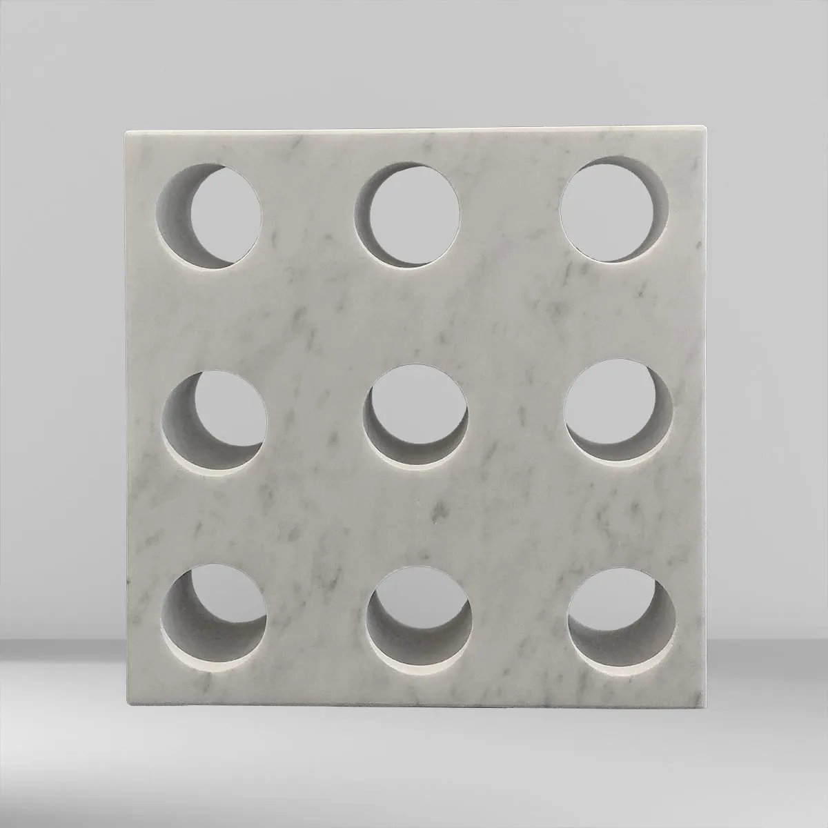 Nine Marble Dots - Handmade shelf sculpture in marble