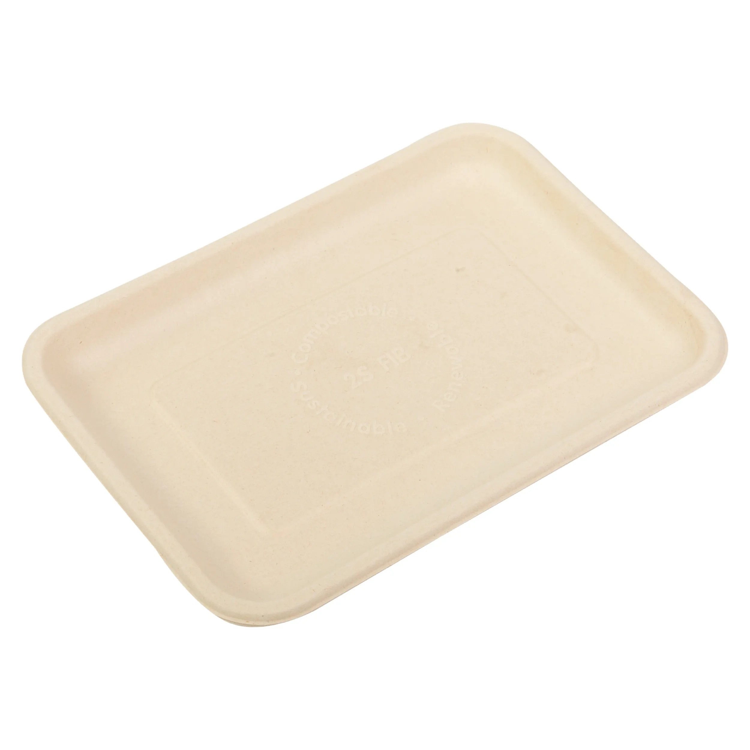 No PFAS added 8" x 5.75" x 0.6" Molded Fiber Mini Trays, Case of 500
