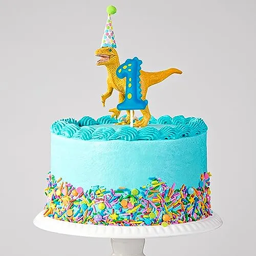 Number Birthday Candles(9 Candle Blue) Dinosaur Shape Number Happy Birthday Cake Candles for Dinosaur Birthday Party Decoration Reunions Theme Party