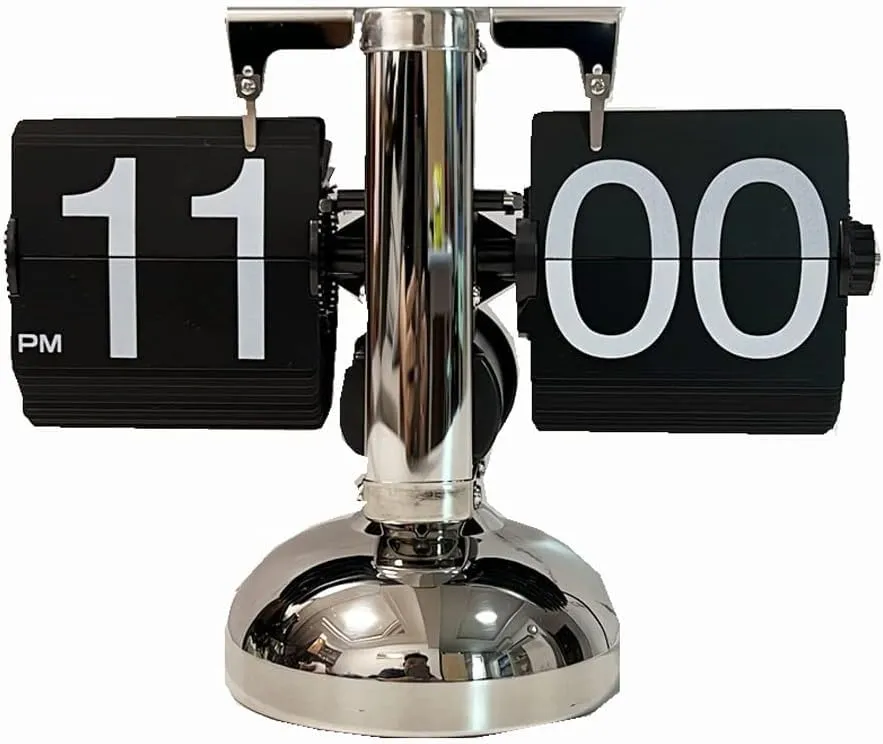 Ostin Flip Desk Clock, Modern Digital Mechanical Retro Flip Down Clock, Flipping Out Text Wall and Tabletop Flip Clock, Battery Operated Digital Display for Office Home