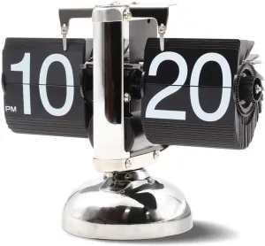 Ostin Flip Desk Clock, Modern Digital Mechanical Retro Flip Down Clock, Flipping Out Text Wall and Tabletop Flip Clock, Battery Operated Digital Display for Office Home