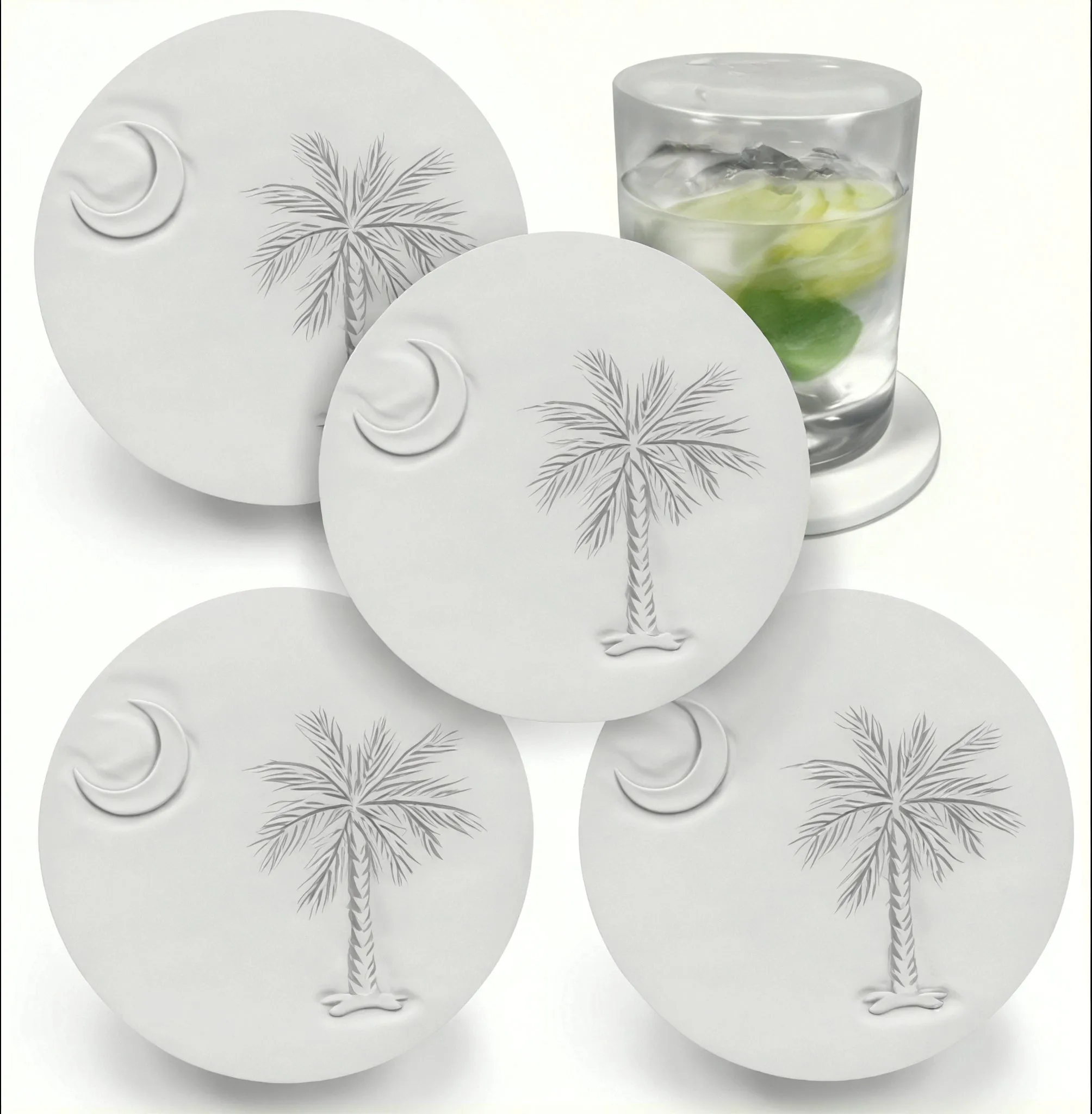 Palmetto And Moon Drink Coasters