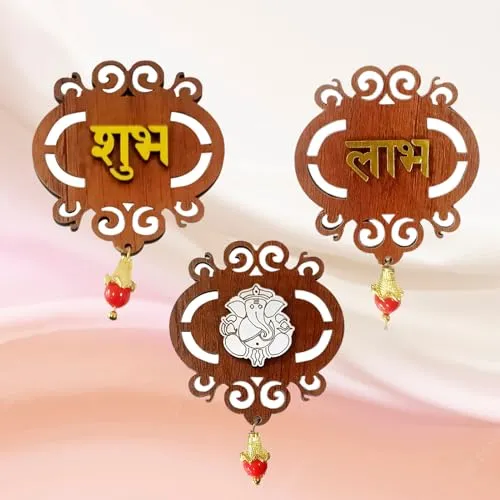 PELO Set of 12 Diwali Candles/Led Light Candles/Smokeless Led Light Candles with Shub Labh Hanging Sticker for Diwali Decoration Pack of 1