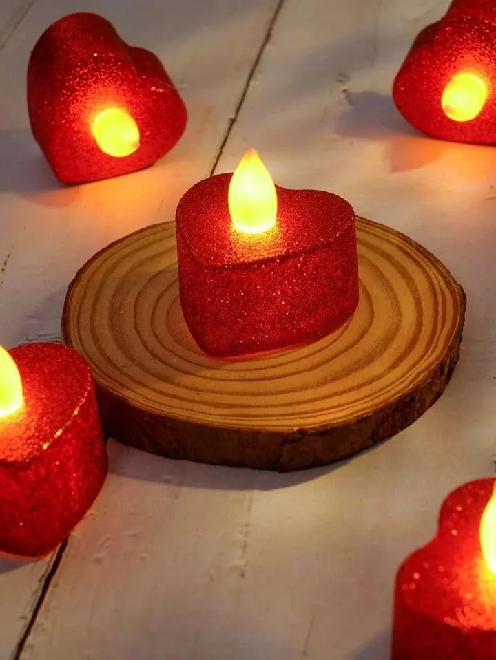 PELO Set of 12 Diwali Candles/Led Light Candles/Smokeless Led Light Candles with Shub Labh Hanging Sticker for Diwali Decoration Pack of 1