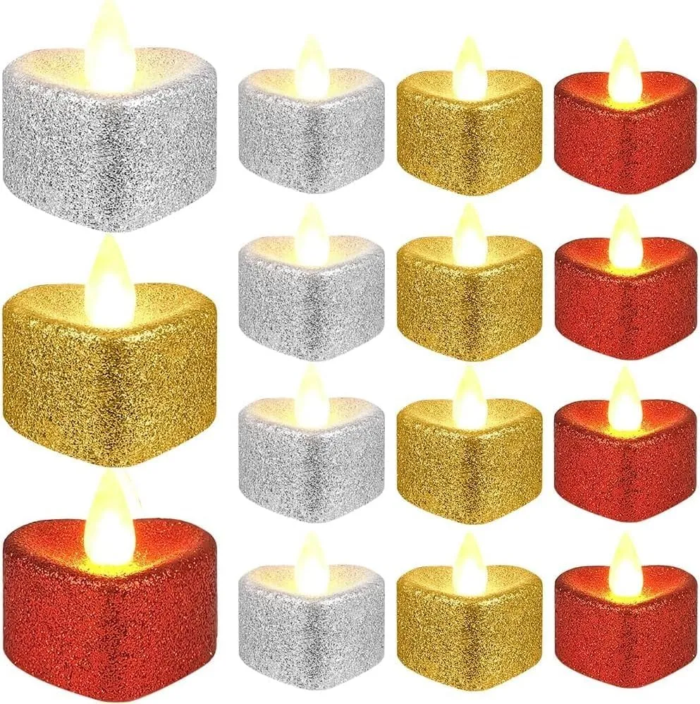 PELO Set of 12 Diwali Candles/Led Light Candles/Smokeless Led Light Candles with Shub Labh Hanging Sticker for Diwali Decoration Pack of 1
