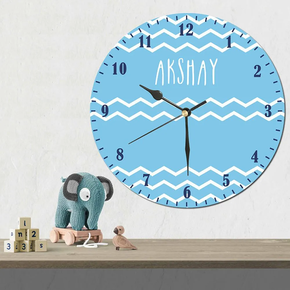 Personalised Wall Clock, Blue