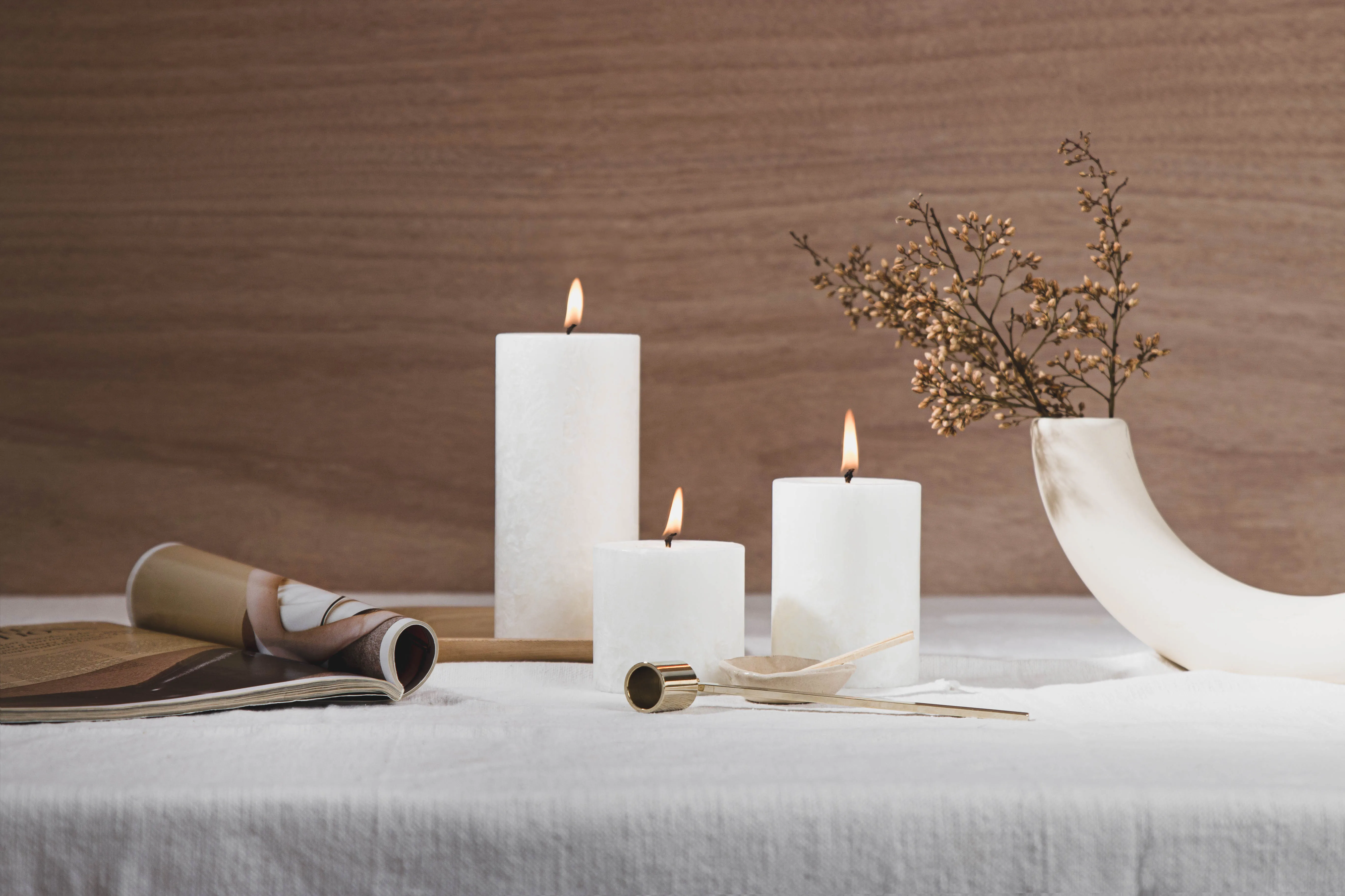 Pinot Blanc Pillar Candle (White) Small