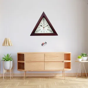 PREMIER MART Triangle Wooden Wall Clock Designer Number Wall Mounted Clock (Used As Table Also) for Office Hallway Dining & Living Room Home & Decor (Gift Item) Size 12 Inch Big