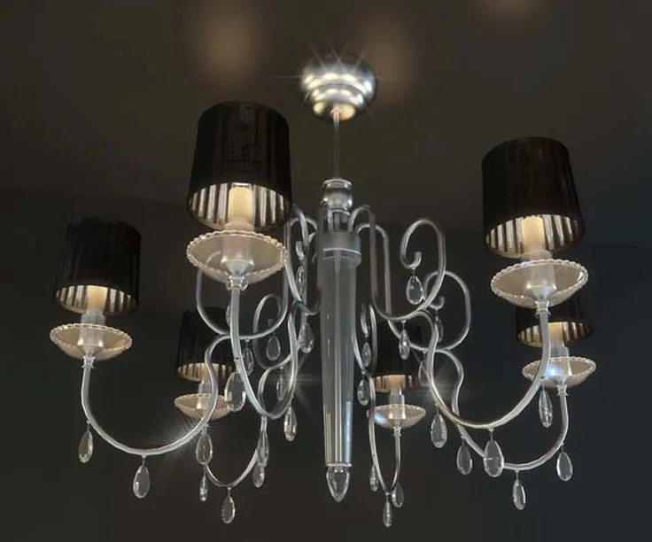 Premium Elements Chandelier With Black Or Ivory Shades