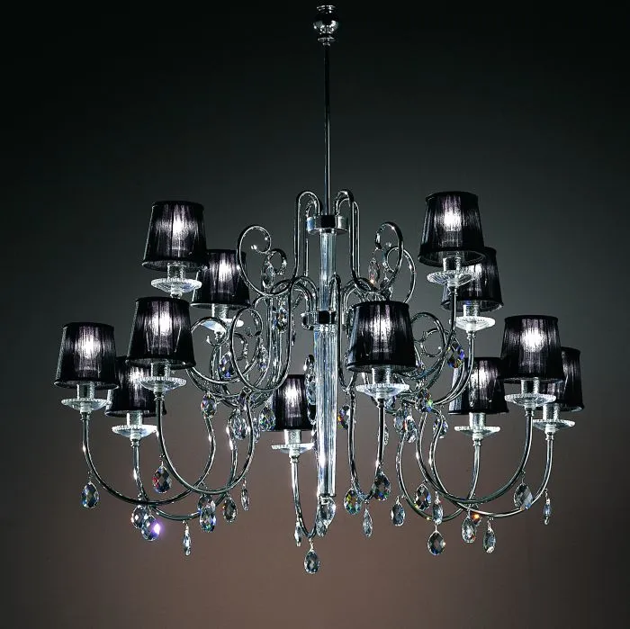 Premium Elements Chandelier With Black Or Ivory Shades