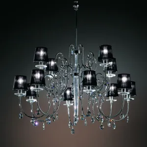 Premium Elements Chandelier With Black Or Ivory Shades