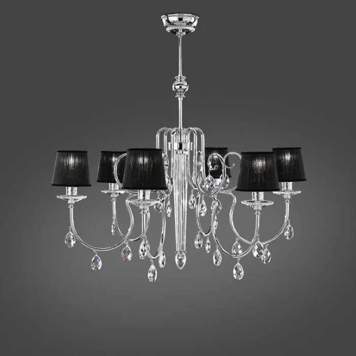 Premium Elements Chandelier With Black Or Ivory Shades