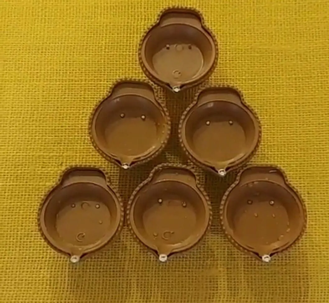 Prisma Collection LED Light Floating Diya with Water Sensor, No Electricity Needed (White) - Pack of 6