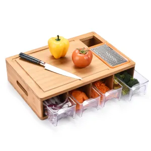 Prosumers Choice Bamboo Cutting Board - Wooden Like Chopping Board With Food